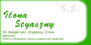 ilona styaszny business card